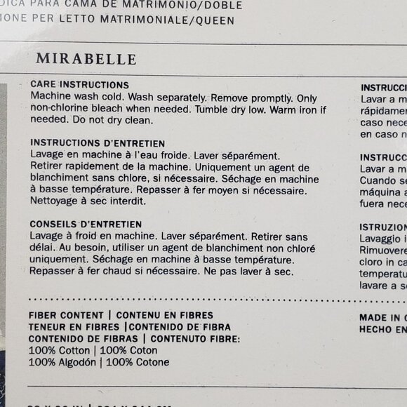 Ralph Lauren Home Mirabelle Full/Queen Duvet Cover in Indigo Blue, 92" W x 96" L - Picture 9 of 16